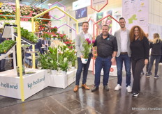 Bert van Spijk of KP Holland, Joe Roberts of ForemostCo, Pim van der Knaap of KP Holland and Mary Corujo of ForemostCo. All KP Hollands Spathiphyllum and curcuma ForemostCo distributes in North America and Mexico.